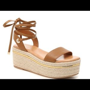 *Never worn* Nude wedge espadrille shoes